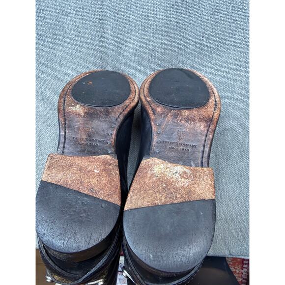 Frye Lindsay Vintage Plate Leather Knee-High Riding Boot Black Sz 7.5 - Picture 10 of 13